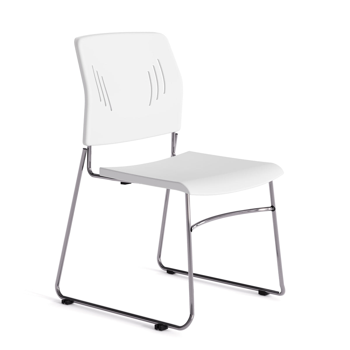 OSSN6015 - OfficeSource Stacked Armless Stackable Side Chair w/ Chrome Frame