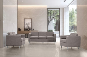 Pacific lounge seating lifestyle roomset in M59 Cement upholstery by OSP
