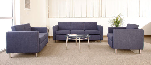 PAC52-F - Pacific Fabric Loveseat with Chrome Finish Legs by Office Star