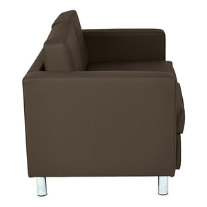PAC52-D - Pacific Dillon Antimicrobial Loveseat with Chrome Finish Legs by Office Star