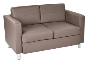 PAC52-D - Pacific Dillon Antimicrobial Loveseat with Chrome Finish Legs by Office Star