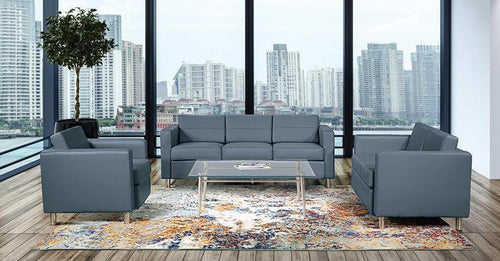 PAC52-D - Pacific Dillon Antimicrobial Loveseat with Chrome Finish Legs by Office Star
