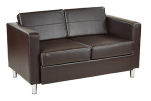 PAC52-V - Pacific Vinyl Loveseat with Chrome Finish Legs by Office Star