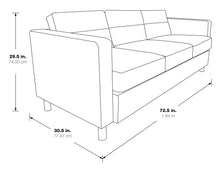 Load image into Gallery viewer, PAC53-V - Pacific Vinyl Sofa with Chrome Finish Legs by Office Star
