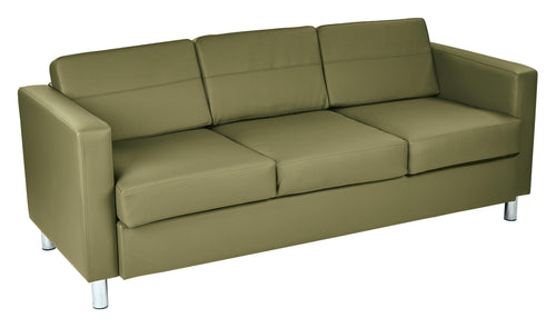 PAC53-D - Pacific Dillon Antimicrobial Sofa with Chrome Finish Legs by Office Star