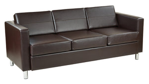 PAC53-V - Pacific Vinyl Sofa with Chrome Finish Legs by Office Star