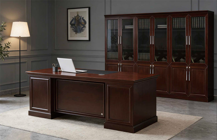 REG101S4 - Regal Executive Traditional Office Desk & 3 Wallunits Set by Everforest