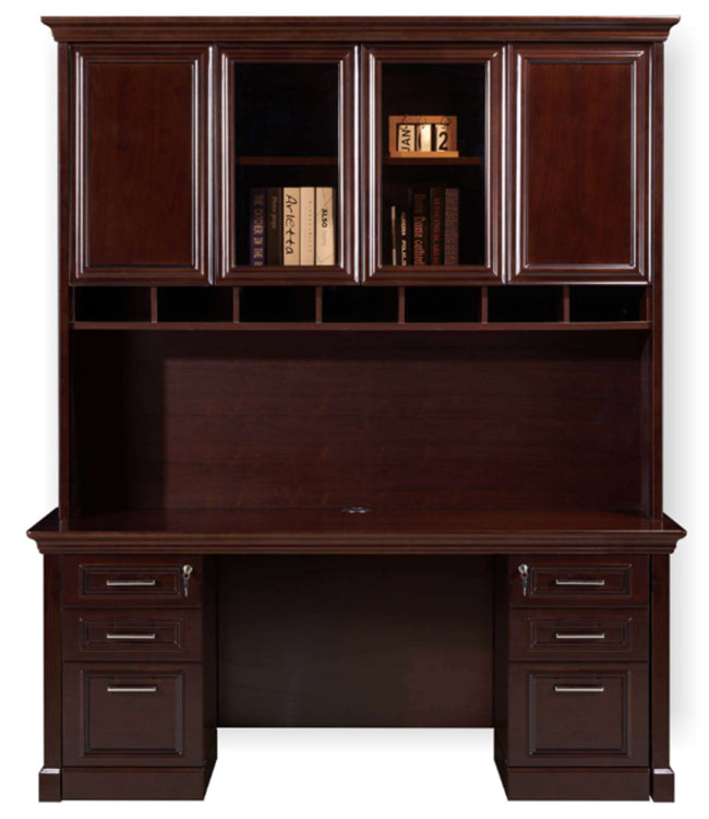 REG201DPH - Regal Traditional Six Drawers Credenza/Desk w/Hutch by Everforest