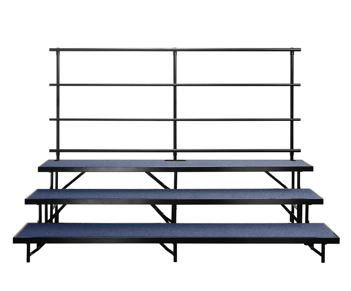 Stage Riser With Railing NPS Back Guard Rail for Straight Risers | Stage Accessories