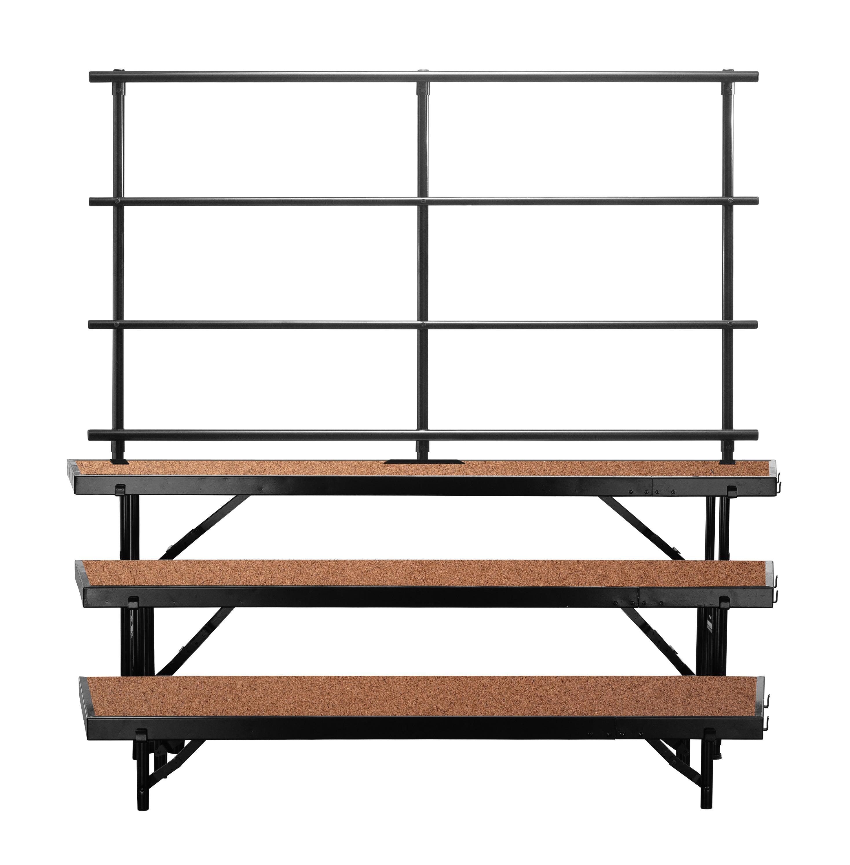 Stage Riser With Railing NPS Back Guard Rail for Tapered Risers | Stage Accessories