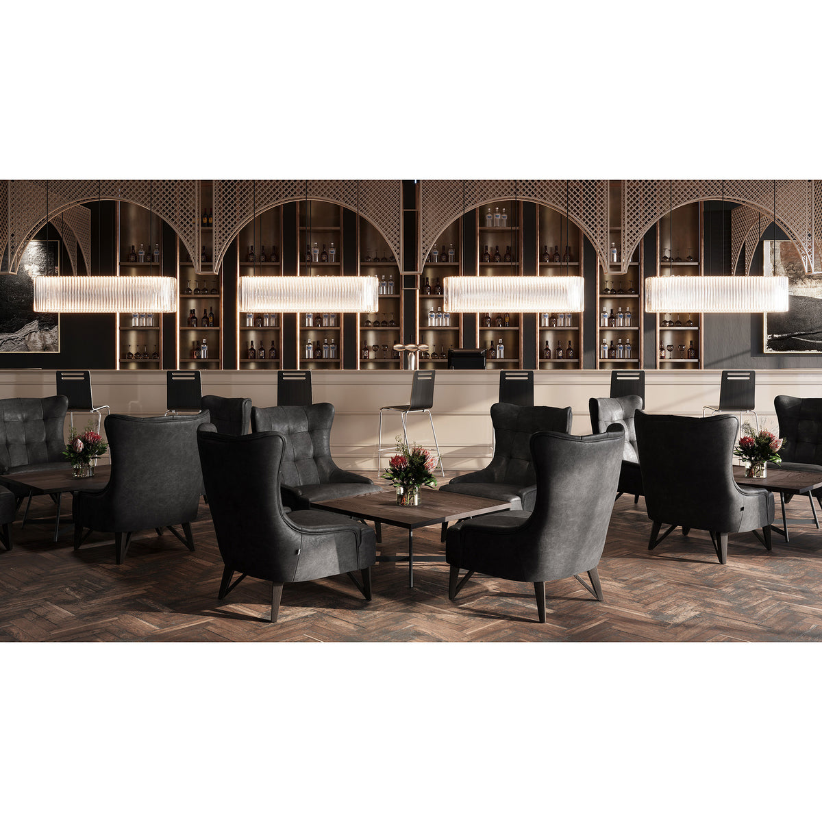 OSST7005 - OfficeSource Rowan Square Bentwood Bar Height Café Stool