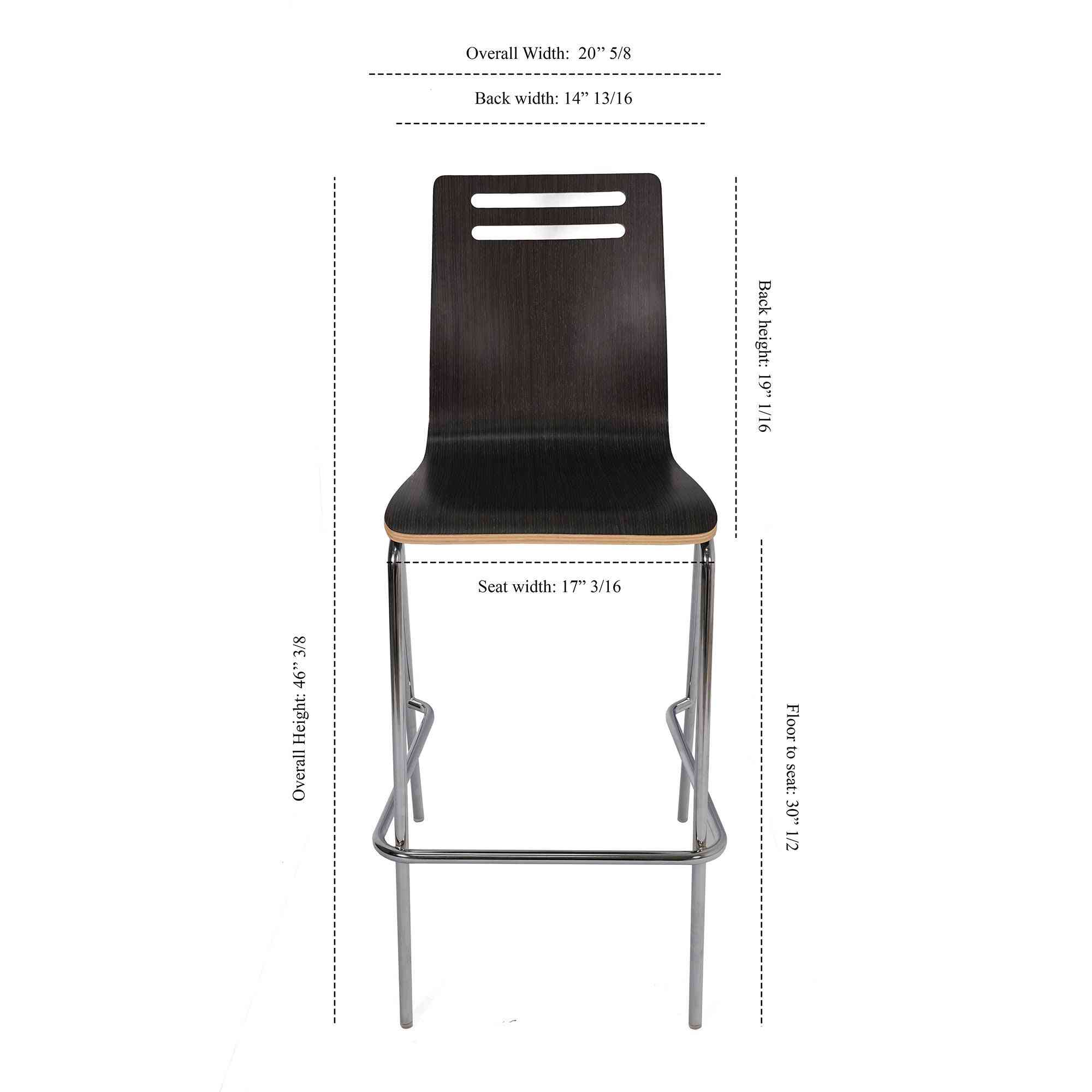 OSST7005 - OfficeSource Rowan Square Bentwood Bar Height Café Stool