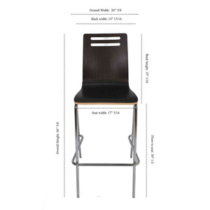 OSST7005 - OfficeSource Rowan Square Bentwood Bar Height Café Stool