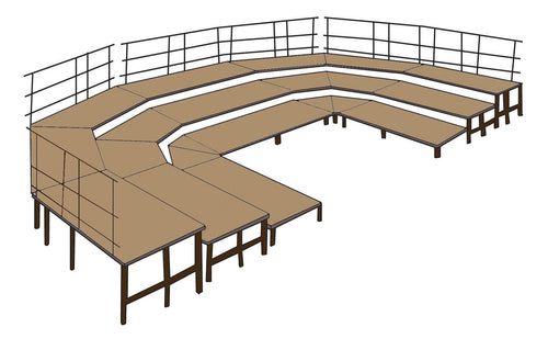 SCRC36HB - National Public Seating 3-Level Stage Configuration Set w/ Hardboard Surface