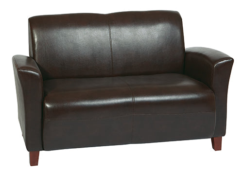 SL2272 - Breeze - Eco Leather Love Seat  with Espresso Finish Legs by Office Star