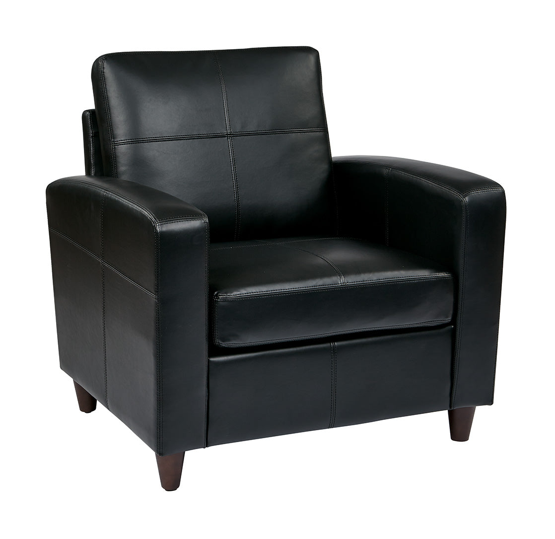 SL2811 - Eco Leather Club Chair with Espresso Finish Legs by Office Star