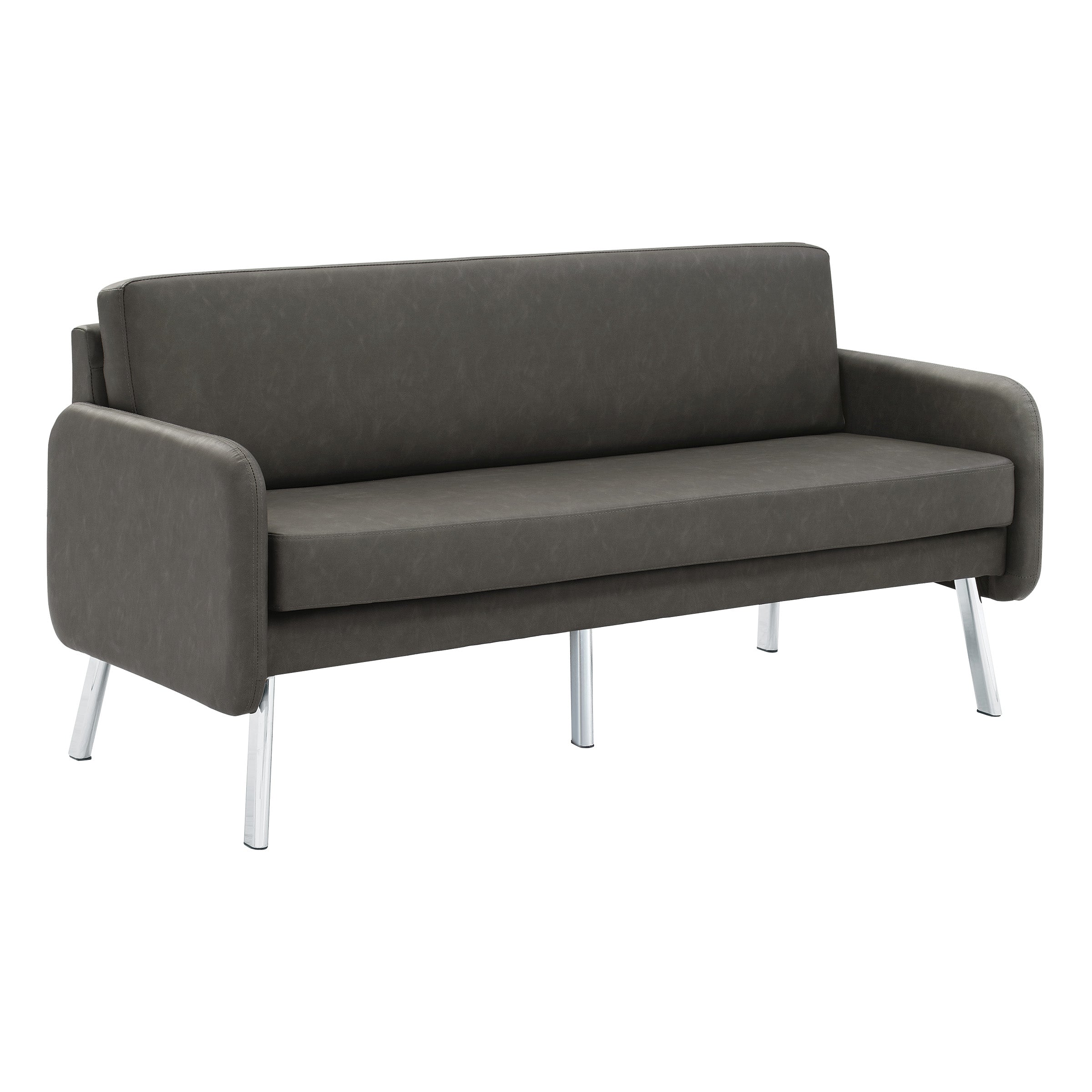 SL5603 - Modern Faux Leather Sofa with Chrome Finish Legs by OSP