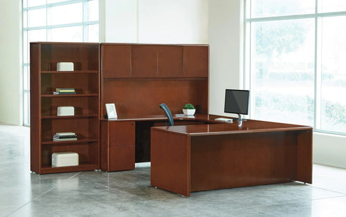 SON-TYP14 - Sonoma U Shape Desk w/ Hutch and Bookcase by Office Star