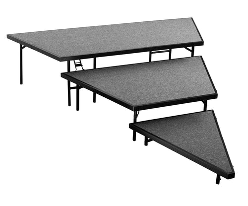 SPST36LC - National Public Seating Portable Multi-Level Carpeted Pie Stage Set