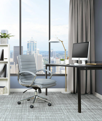 SPX23591C - Modern Mid-Back Faux Leather Chair w/ Chrome Base  by OSP