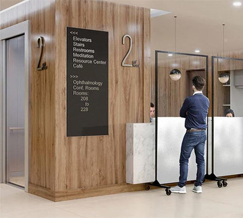 CRDFH1 - Half Frosted Acrylic Plexiglass Partitions by Screenflex