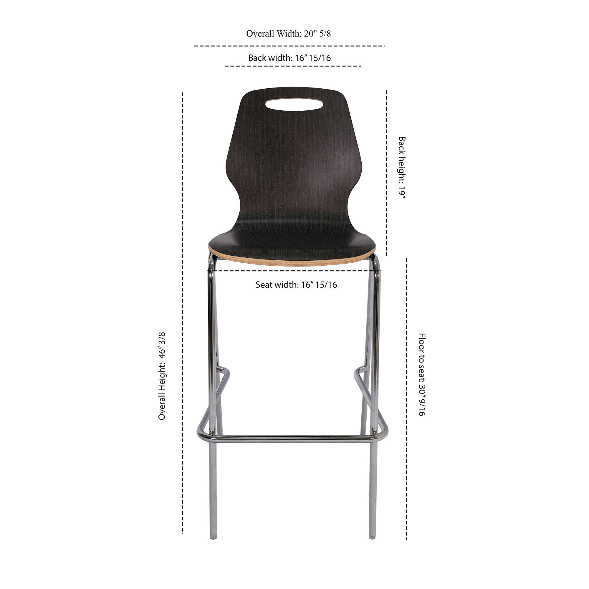 OSST7004 - OfficeSource Shay Hourglass Bentwood Bar Height Café Stool - Set of 2