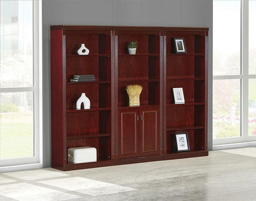 TOW-TYPWALL - OSP Townsend Traditional Executive Triple Wall Unit Bookcase w/Center Bottom Doors