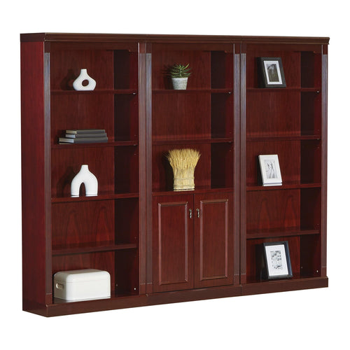 TOW-113 - OSP Townsend Traditional Executive Single Wall Unit Bookcase w/ Bottom Doors