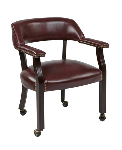 TV231 - Office Star Traditional Guest Chair w/ Nail Head Trim & Casters