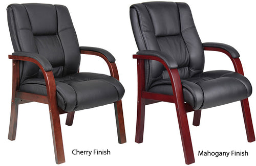 B8999 - Executive Mid Back Wood Finished guest, accent or dining chair by Boss