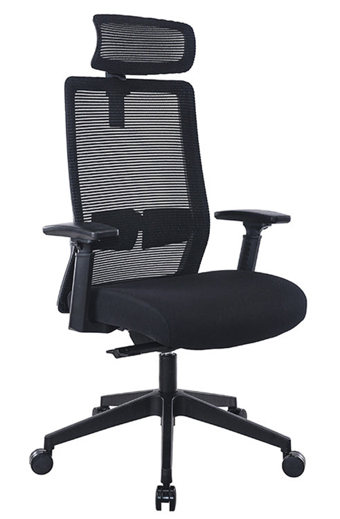 B6036 - Mesh Back Chair, w/Headrest and Seat Slider by Boss