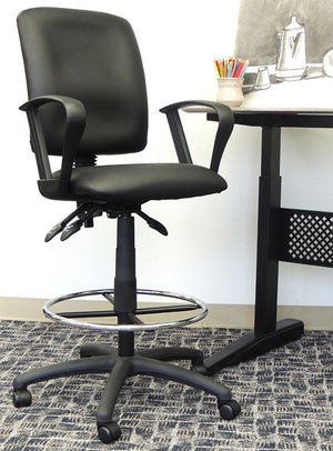 B1647 LeatherPlus Multi-Function Drafting Stool with Loop Arms by Boss – view 5