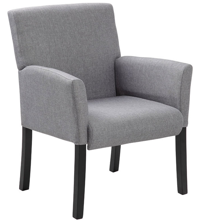 B659 - Box Arm Lounge, Guest or Dining Chair, Fabric w/Black Wood Legs by Boss
