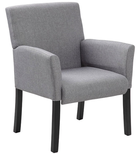 B659 - Box Arm Lounge, Guest or Dining Chair, Fabric w/Black Wood Legs by Boss