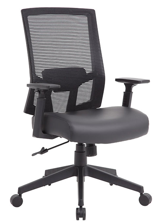B6044AM - Mesh Back, Antimicrobial Vinyl Seat Managerial Chair by Boss
