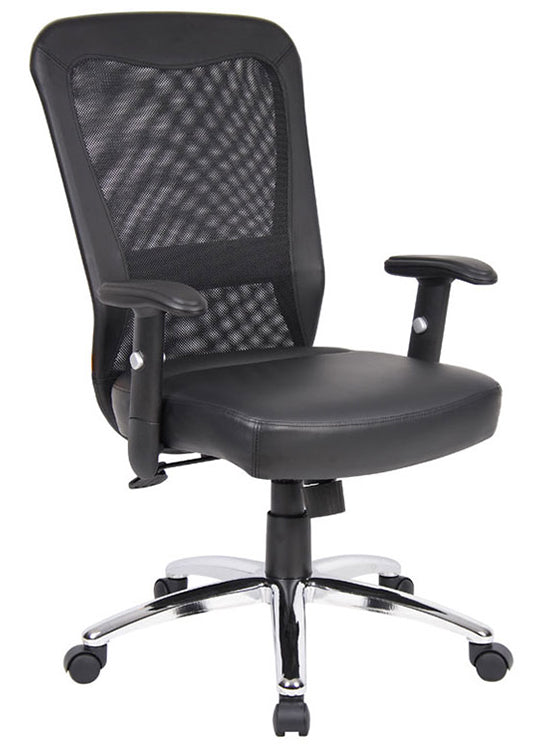 B580C - Web Chair LeatherPlus Chrome Base Task Chair by Boss