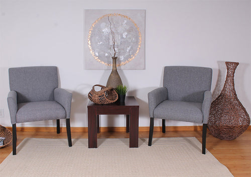 B659 - Box Arm Lounge, Guest or Dining Chair, Fabric w/Black Wood Legs by Boss