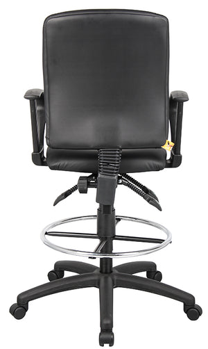 B1647 LeatherPlus Multi-Function Drafting Stool with Loop Arms by Boss – view 4