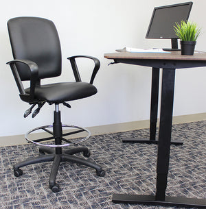 B1647 LeatherPlus Multi-Function Drafting Stool with Loop Arms by Boss – view 6