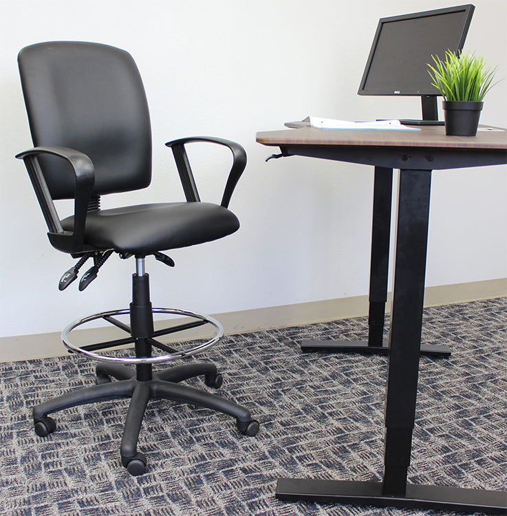 B1647 LeatherPlus Multi-Function Drafting Stool with Loop Arms by Boss – view 6