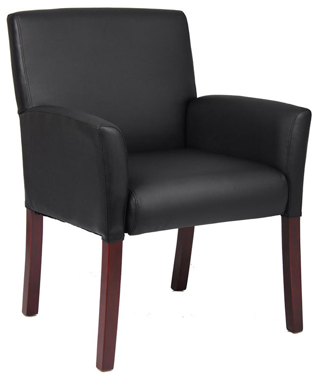 B619 Box Arm Guest, Accent or Dining Chair w/Wood Legs by Boss