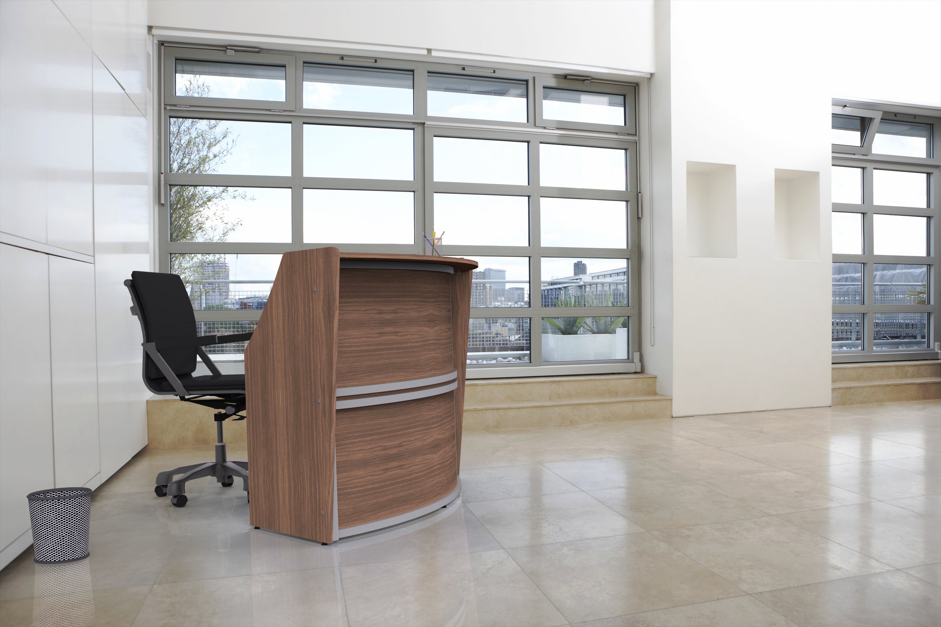 ZU290 - Curved Modern Reception Desk, Single Unit by Linea Italia