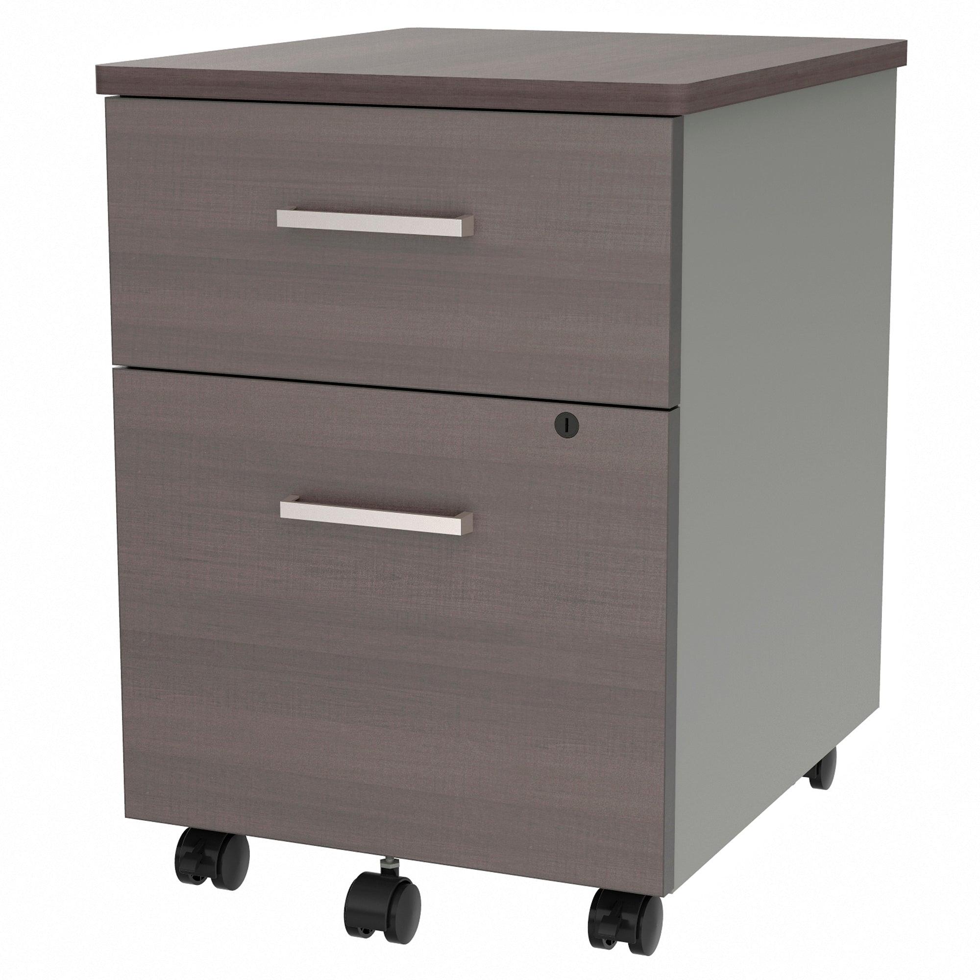 ZU106 - 2 Drawer Mobile Pedestal, Laminate & Steel, Box/File by Linea Italia