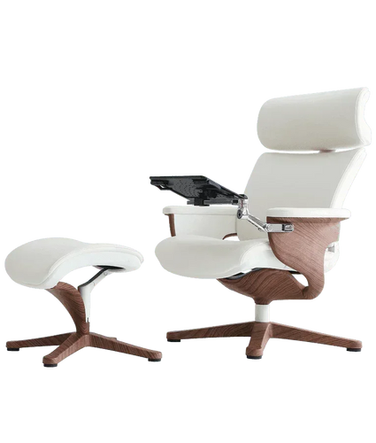 NUVEM - Nuvem Leather Recliner with Ottoman by Eurotech