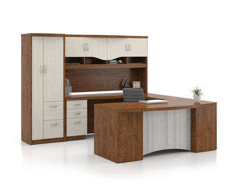 CAM239 - Deluxe Manhattan Series Executive Office Suite w/ Hutch & Wardrobe Storage by Candex