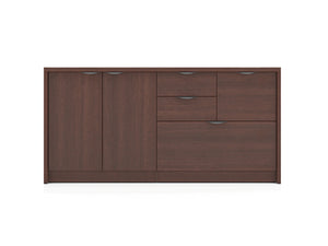 Candex 3-in-1 storage credenza with a central double-door cabinet,2 drawers, and 2 file drawers