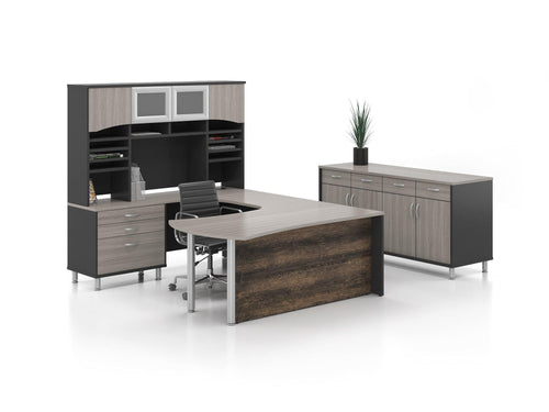 CAN5861S - Deluxe New Yorker Executive 'U' Shaped Desk Office Furniture Suite by Candex