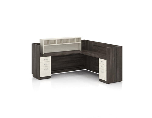 CA679R - Deluxe 'L' Shape Reception Desk w/ Decorative Accent Panel by Candex