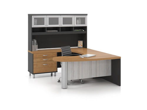 CAN5861 - Deluxe New Yorker Series U Desk Office Suite by Candex