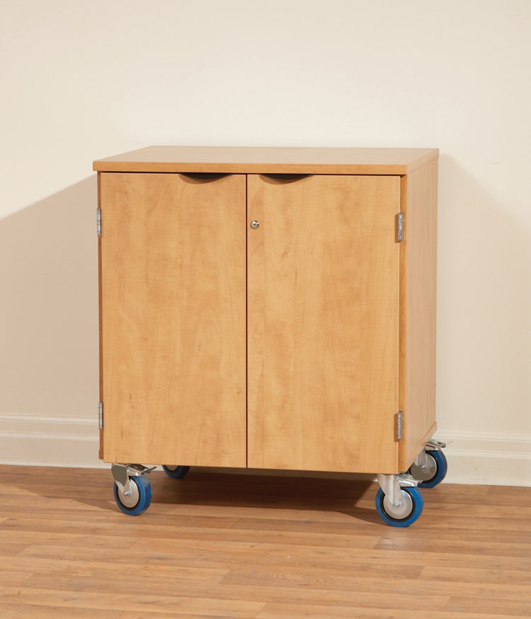 Candex Deluxe Wood Heavy-Duty Mobile Storage Cabinet, Counter Height 